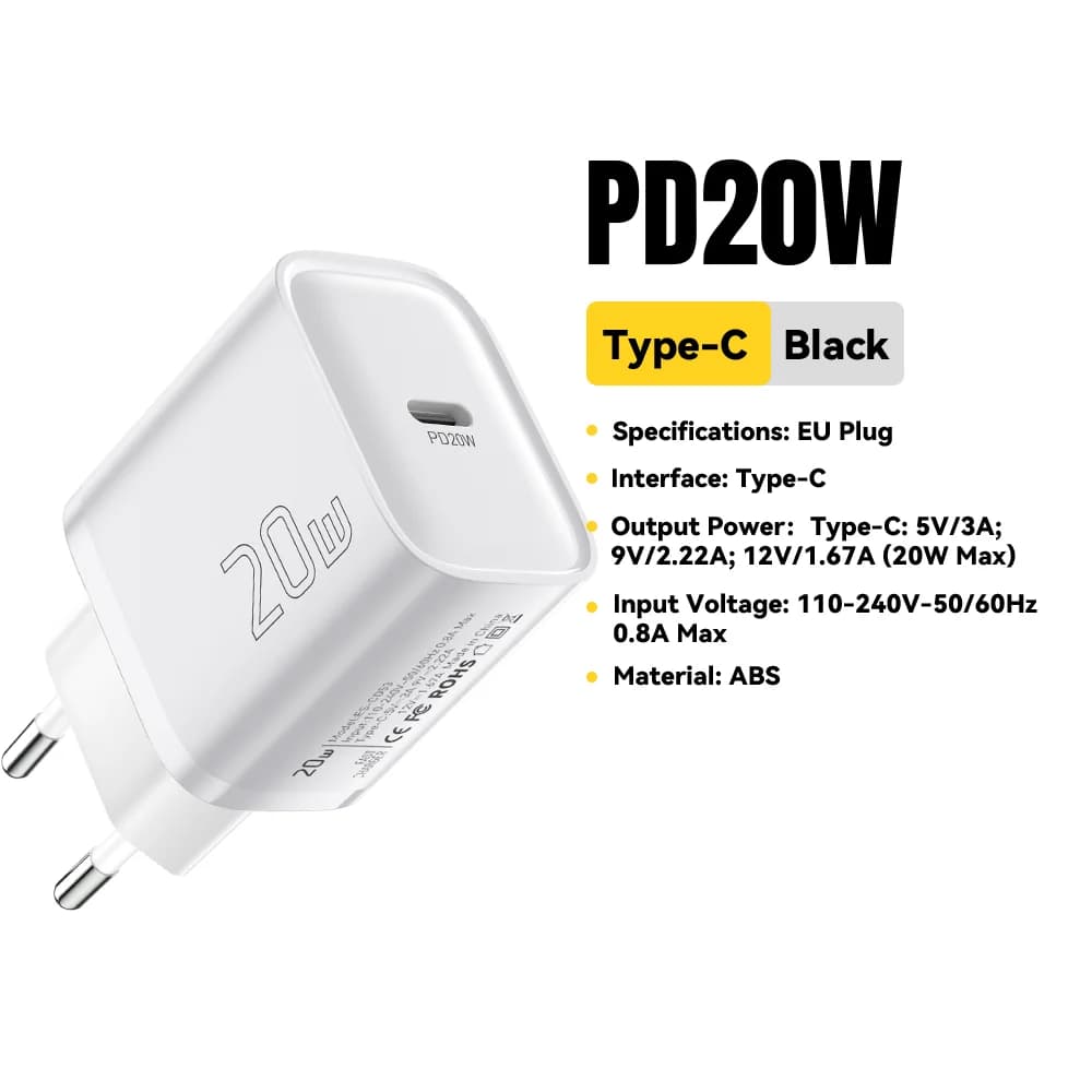 Caricatore da Parete Mini USB-C PD da 20W