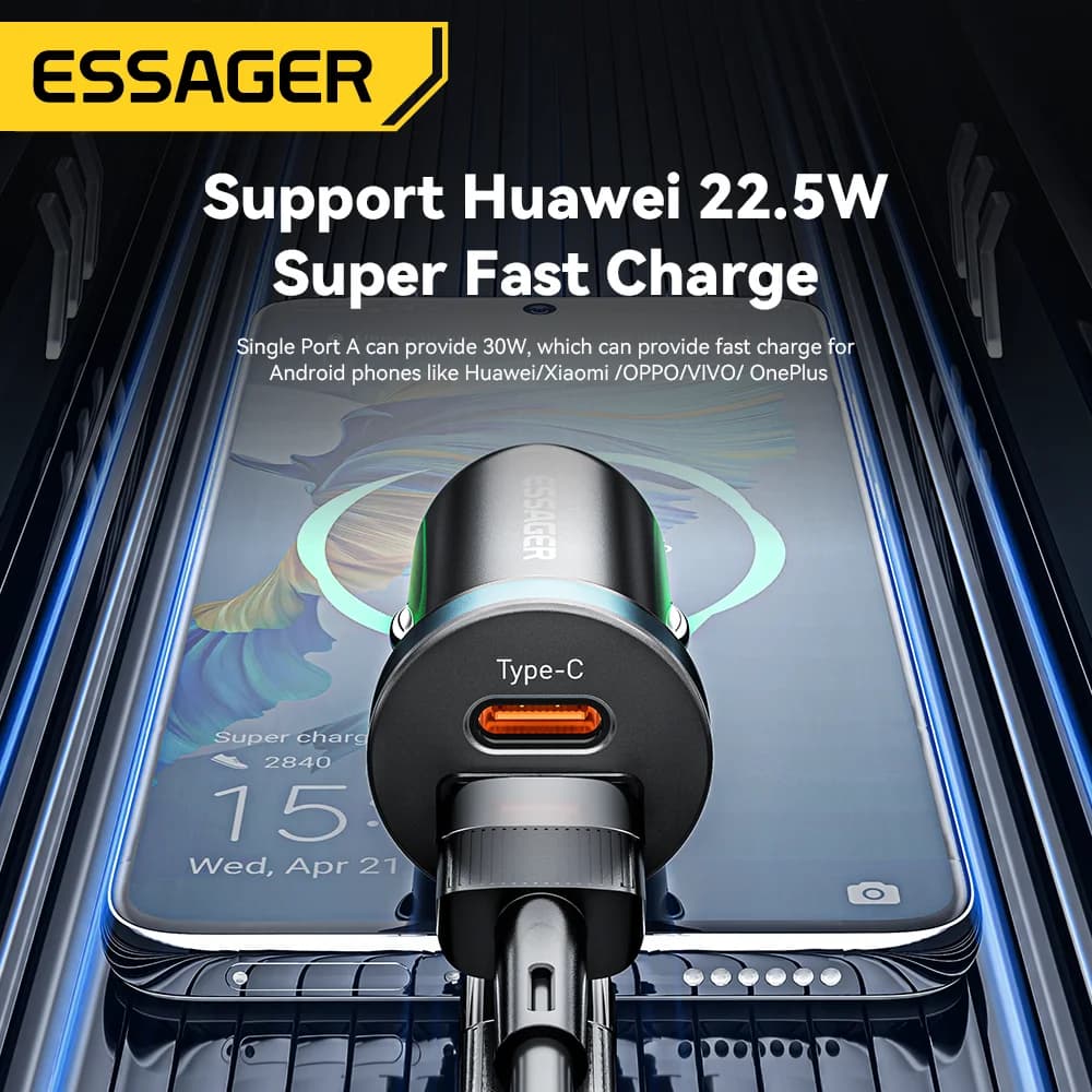 Caricabatterie Auto USB-C da 30W con Quick Charge 3.0