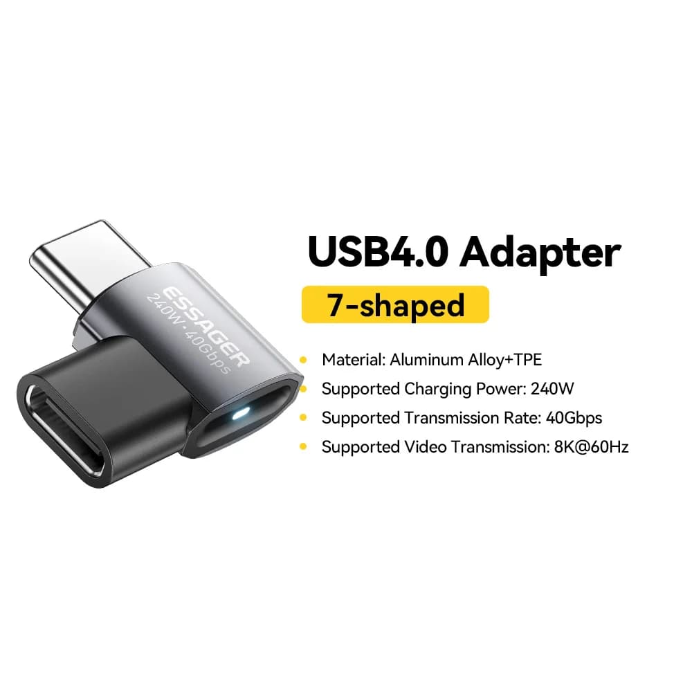 Adattatore Dati OTG USB4.0 240W 90 Gradi 8K
