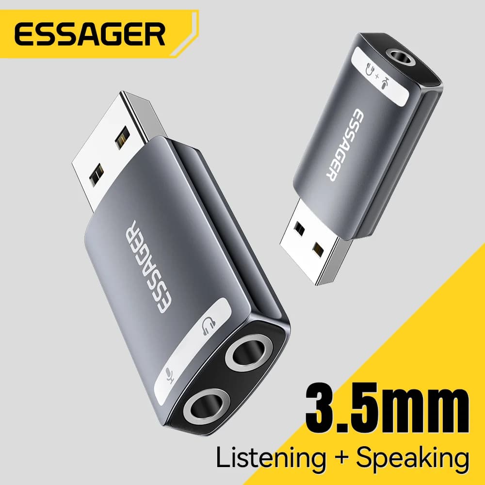 Scheda Audio USB Esterna con Adattatore Audio 3.5mm