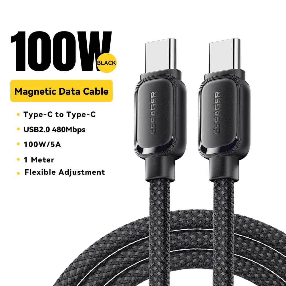 Cavo USB-C a USB-C Retrattile Magnetico da 100W