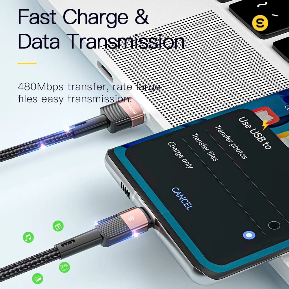 Cavo dati e ricarica rapida USB-C 7A 66W