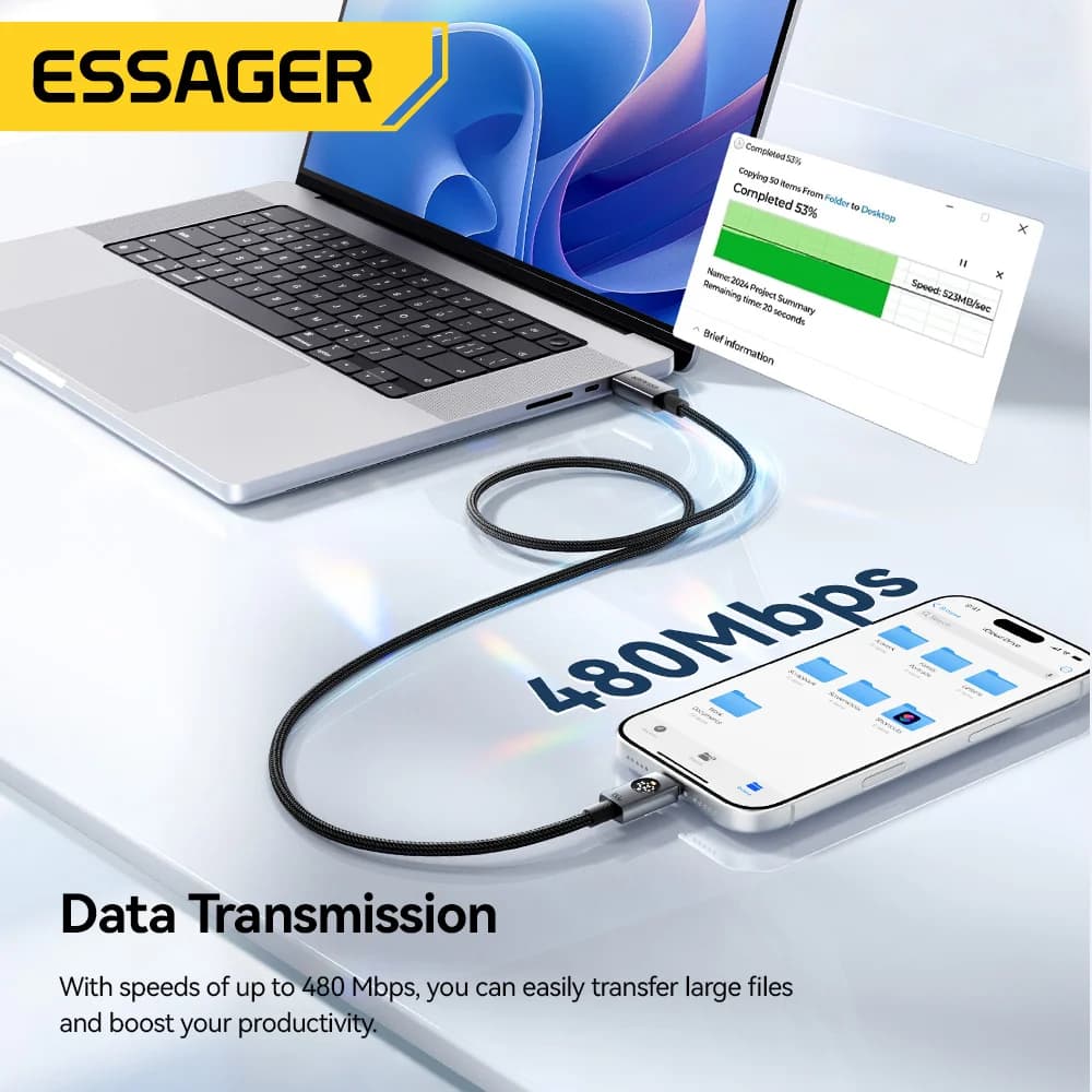 Cavo da USB-C a USB-C da 100W con Display Digitale