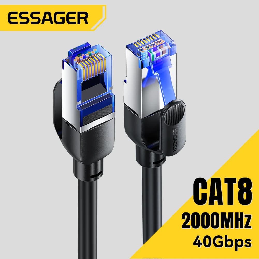 Cavo Ethernet CAT8 con velocità 40Gbps e rivestimento intrecciato