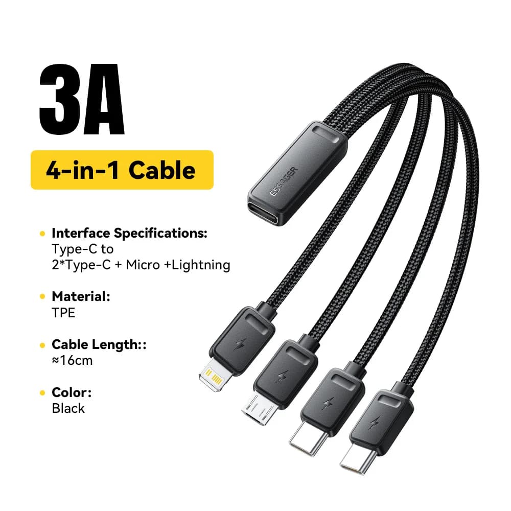 Cavo di ricarica multi USB portatile 4-in-1