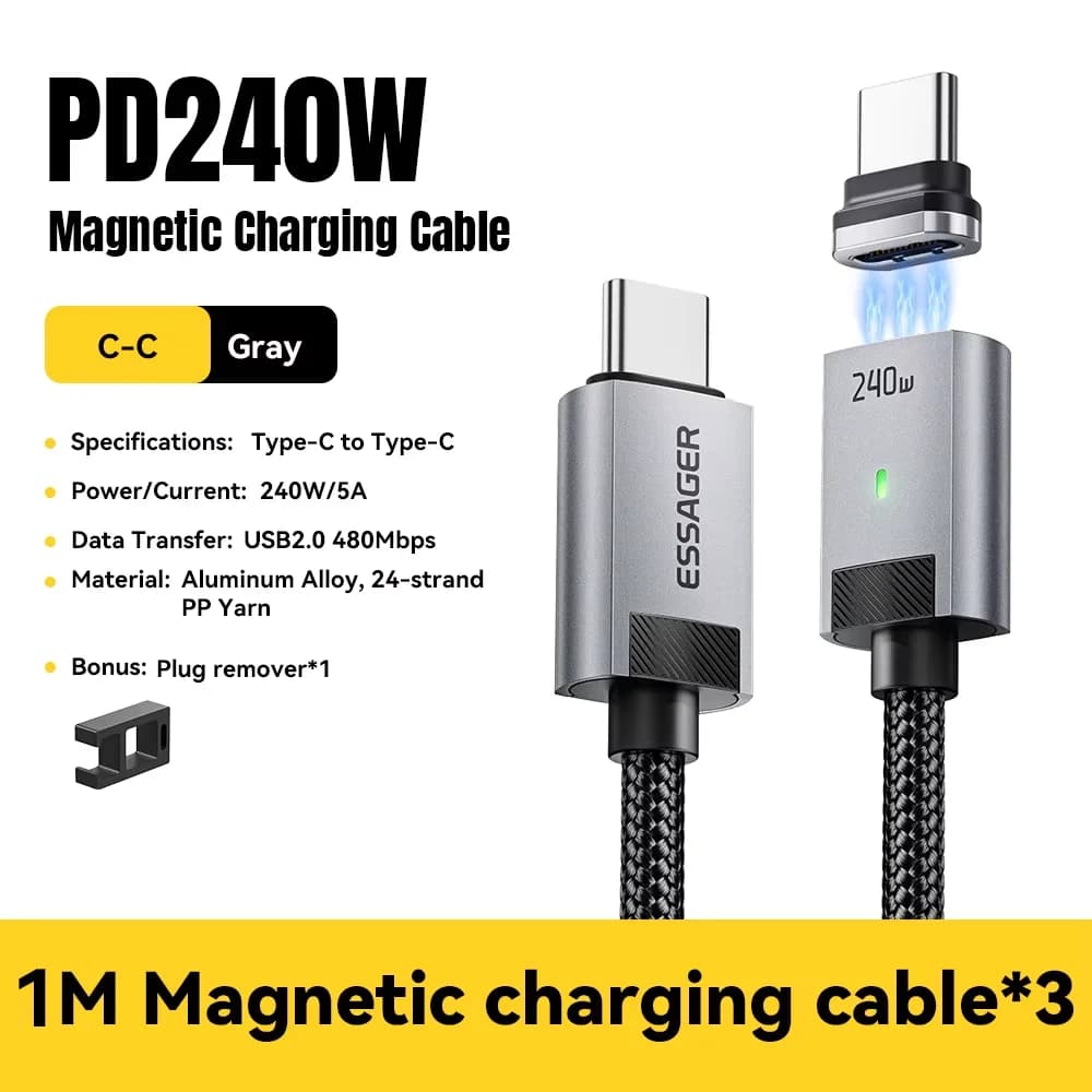 Cavo di Ricarica USB-C a USB-C Magnetico 240W