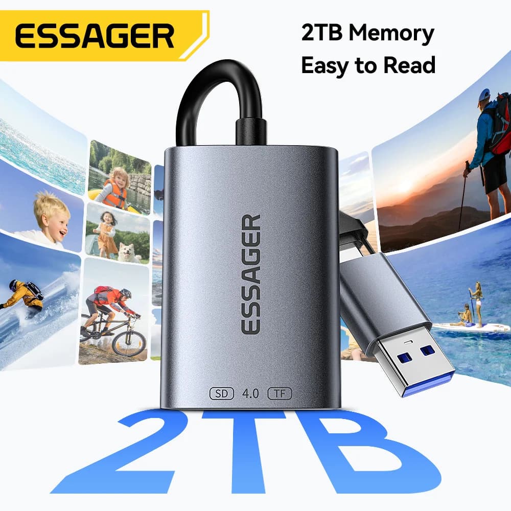 Lettore di Schede SD/TF USB 4.0 2-in-1 Ad Alta Velocità