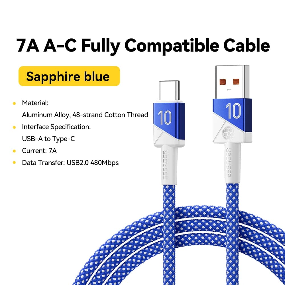 Cavo USB-C Super Ricarica Rapida 100W 7A Colori Squadre