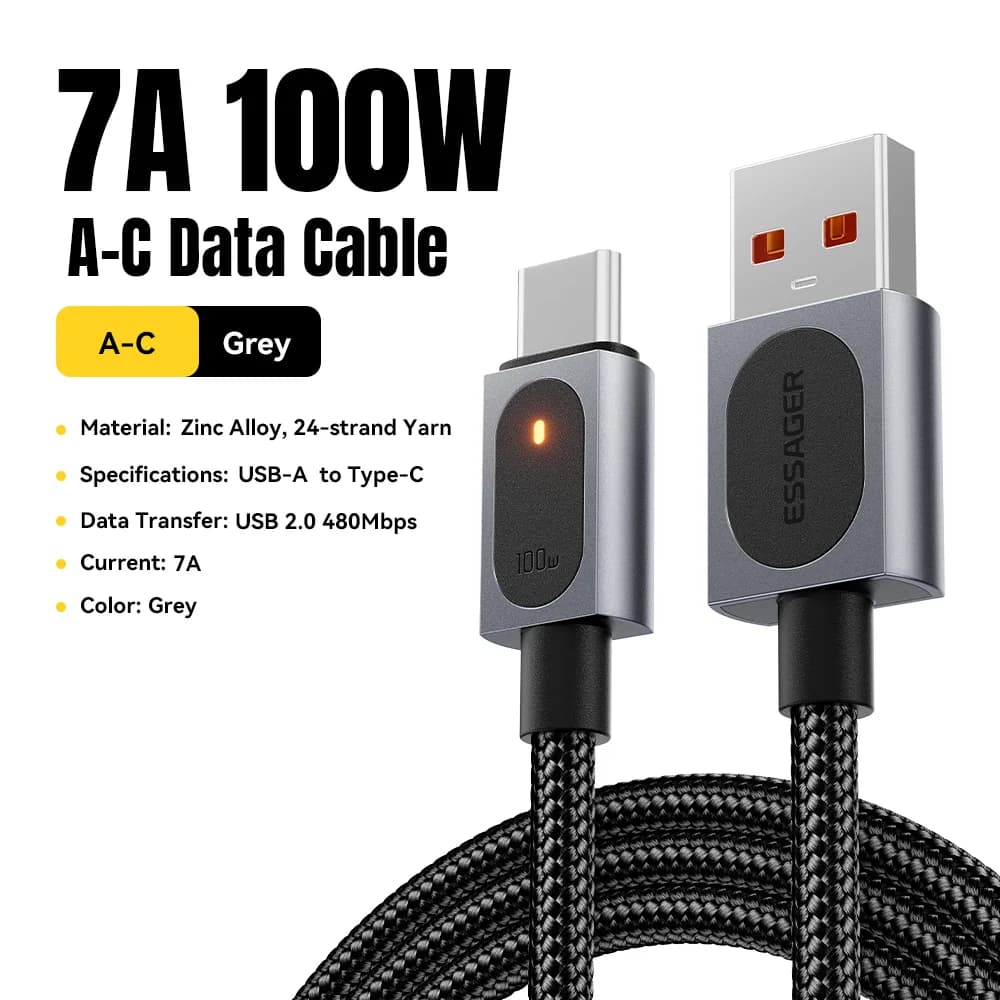 Cavo di ricarica rapida USB-A a USB-C 7A 100W