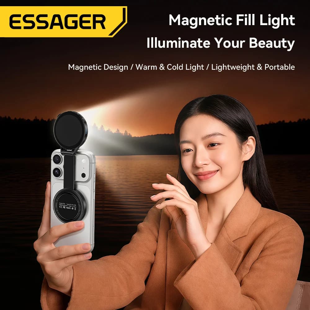 Mini luce di riempimento magnetica per smartphone, 3 modalità