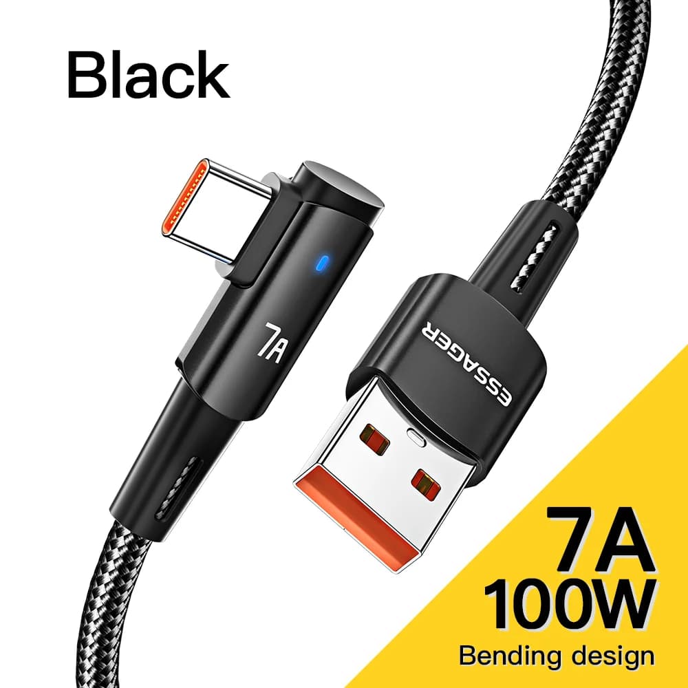 Cavo USB Type-C 7A con angolo 90° e ricarica 100W