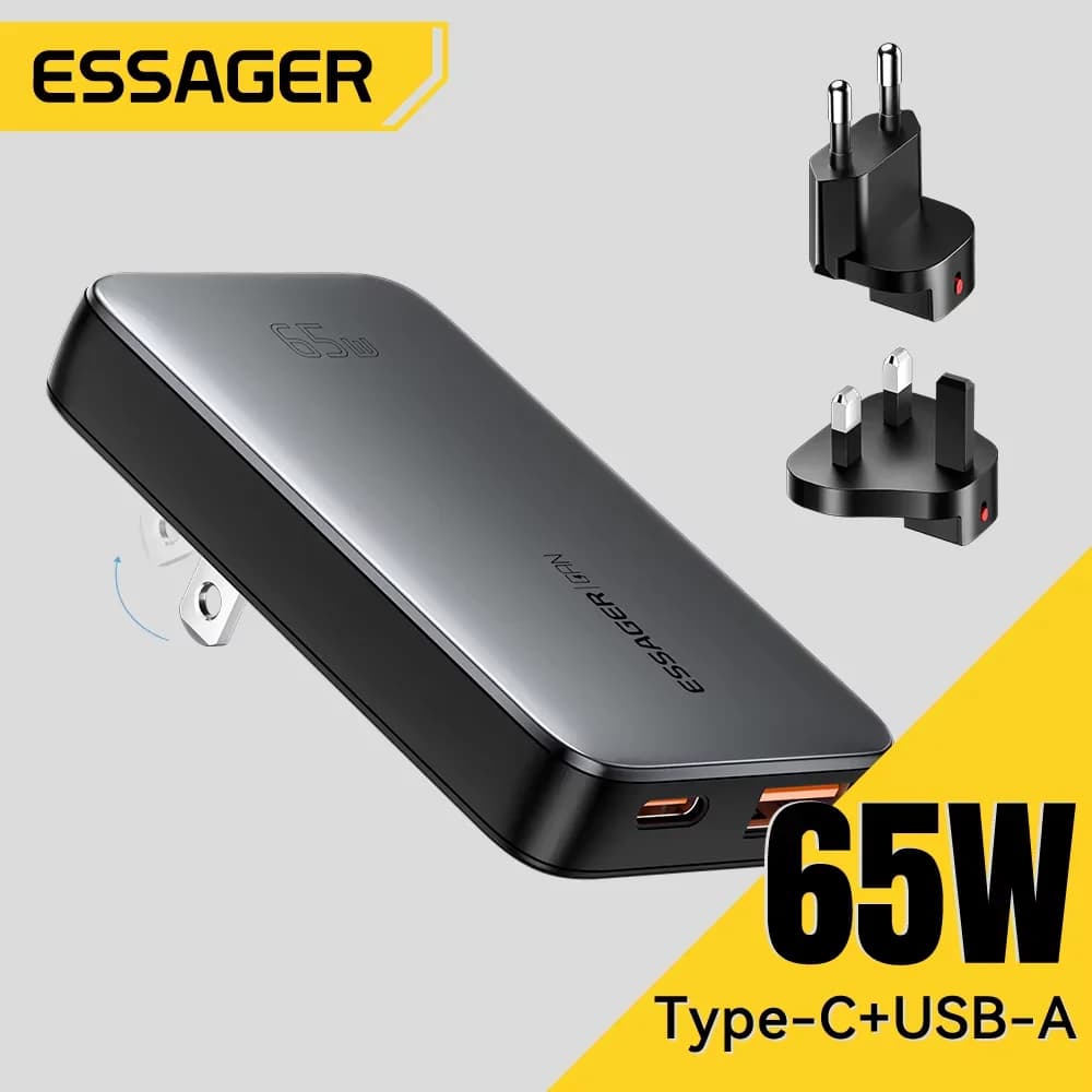 Caricabatterie da Viaggio GaN Ultra Sottile USB-C 65W