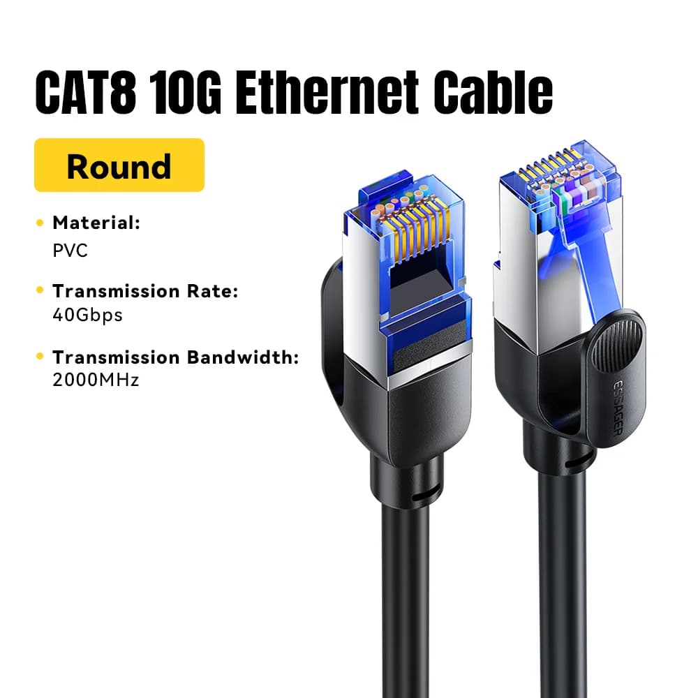 Cavo Ethernet CAT8 con velocità 40Gbps e rivestimento intrecciato