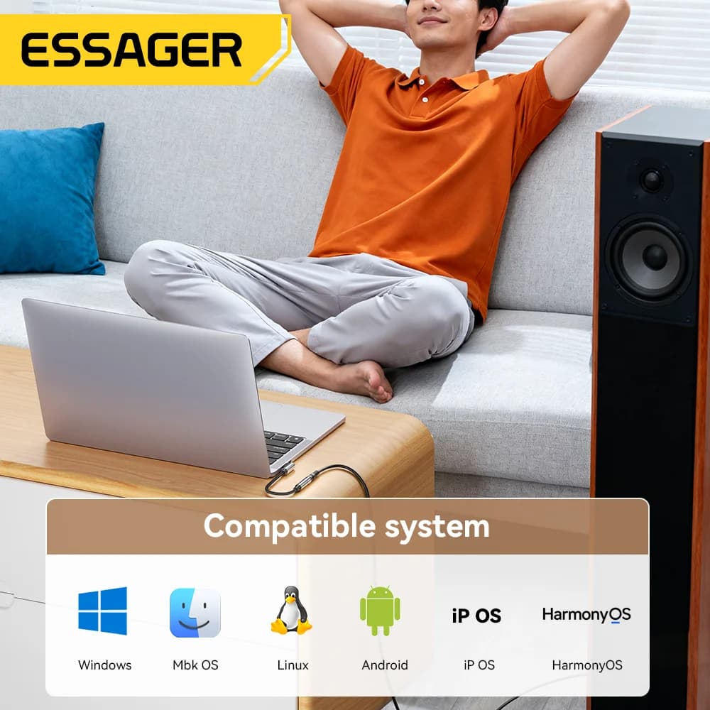 Adattatore Audio USB-C a 3.5mm a Forma di L