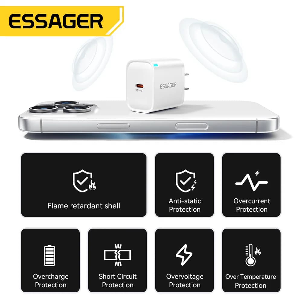 Caricatore Mini USB-C da 30W con Set di Cavi Lightning