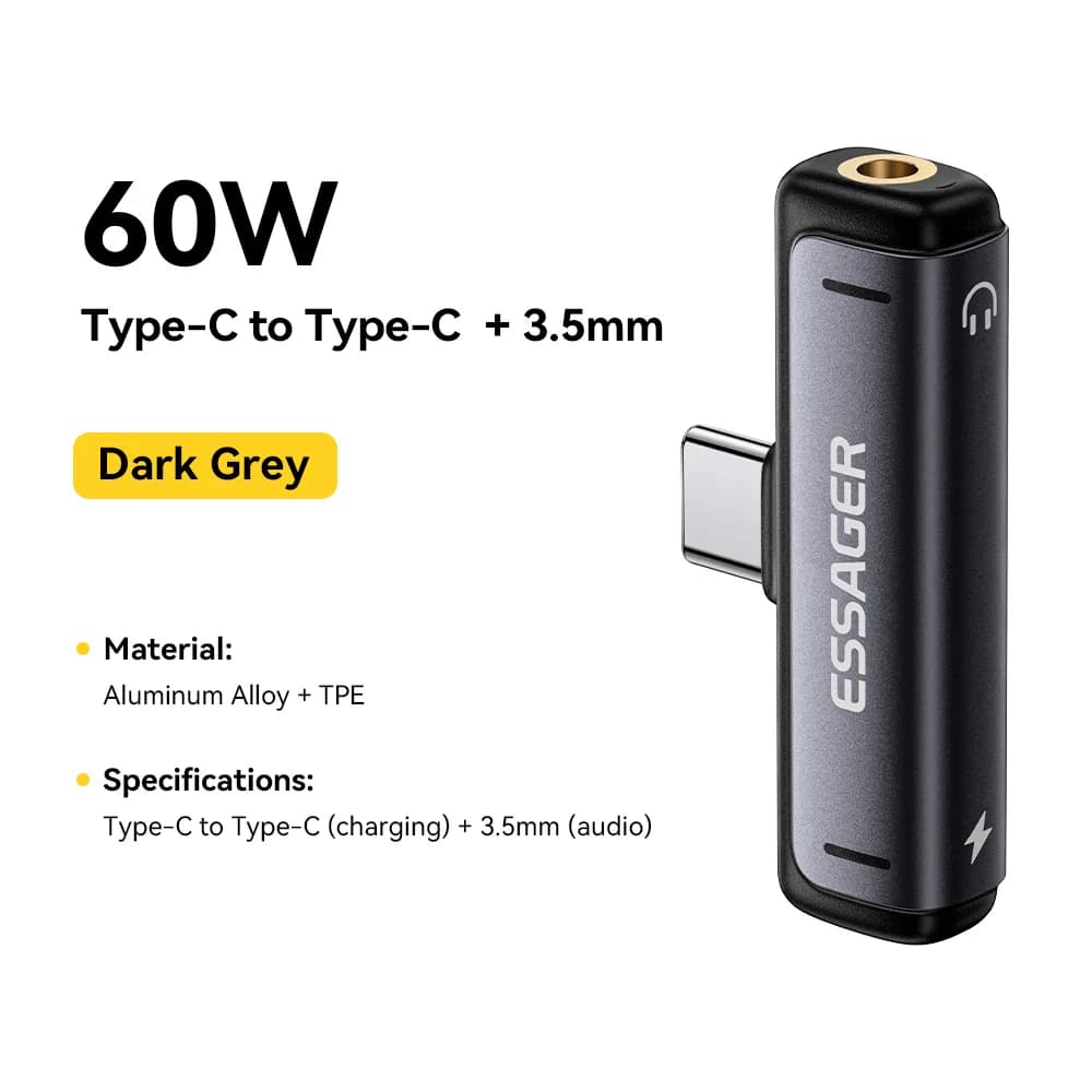 Adattatore audio e ricarica da USB-C a 3,5 mm
