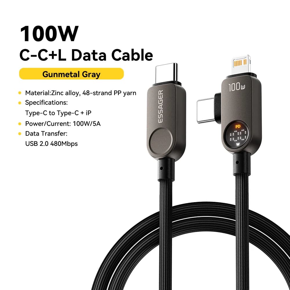 Cavo 2-in-1 USB-C a Lightning, 100W PD
