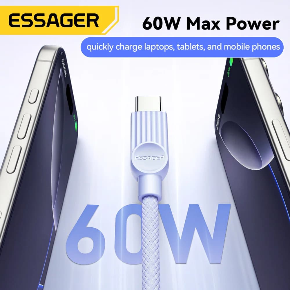 Cavo di Ricarica Rapida USB-C a USB-C Colorato 60W
