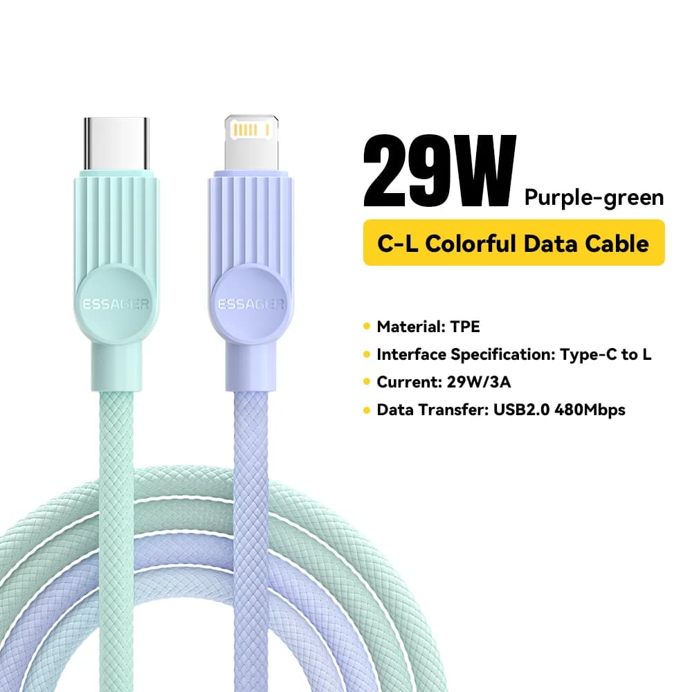 Cavo di ricarica rapida USB-C a Lightning colorato