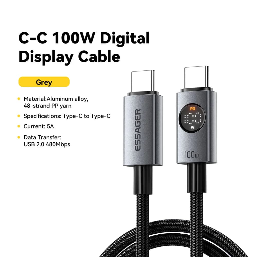 Cavo da USB-C a USB-C da 100W con Display Digitale
