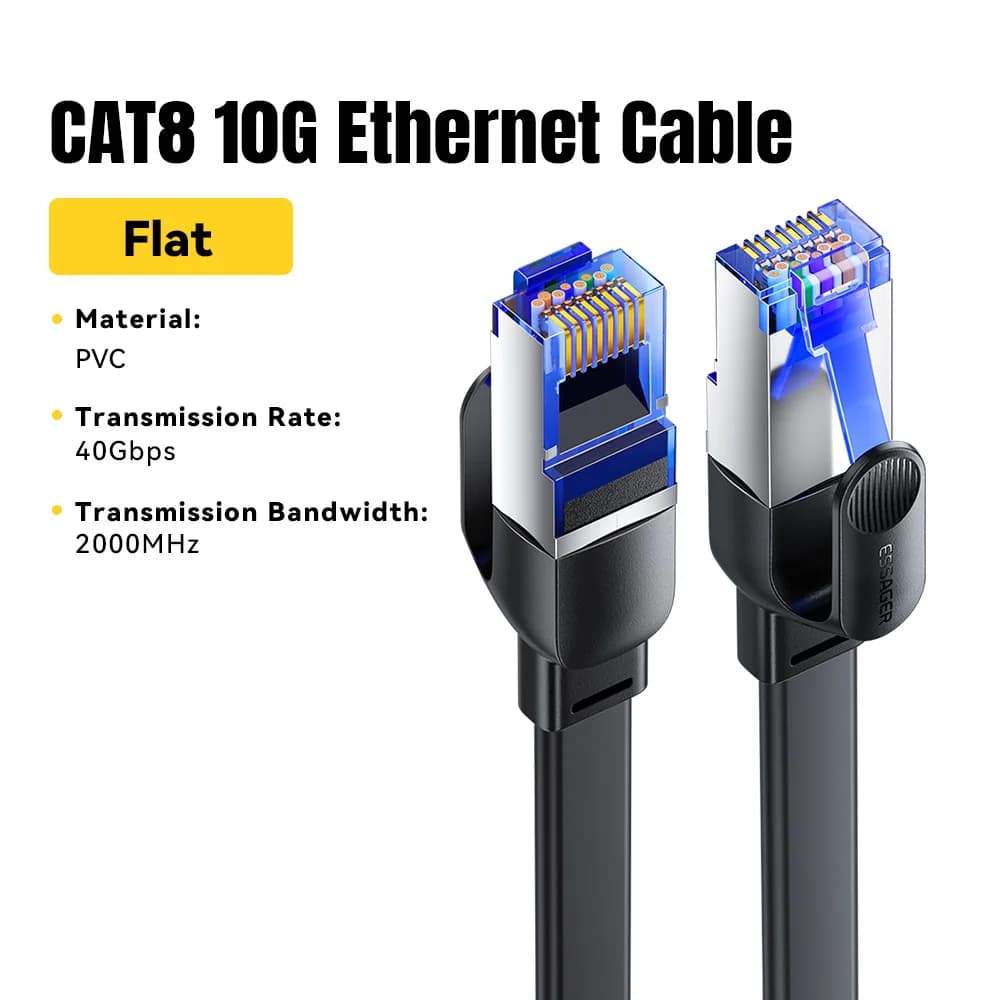 Cavo Ethernet CAT8 con velocità 40Gbps e rivestimento intrecciato