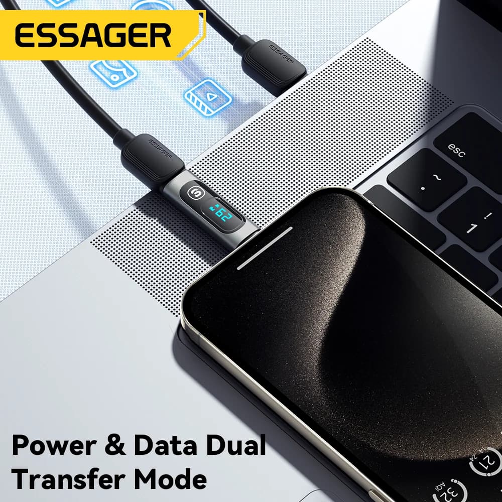 Adattatore OTG da USB-C a USB-C con Display Digitale