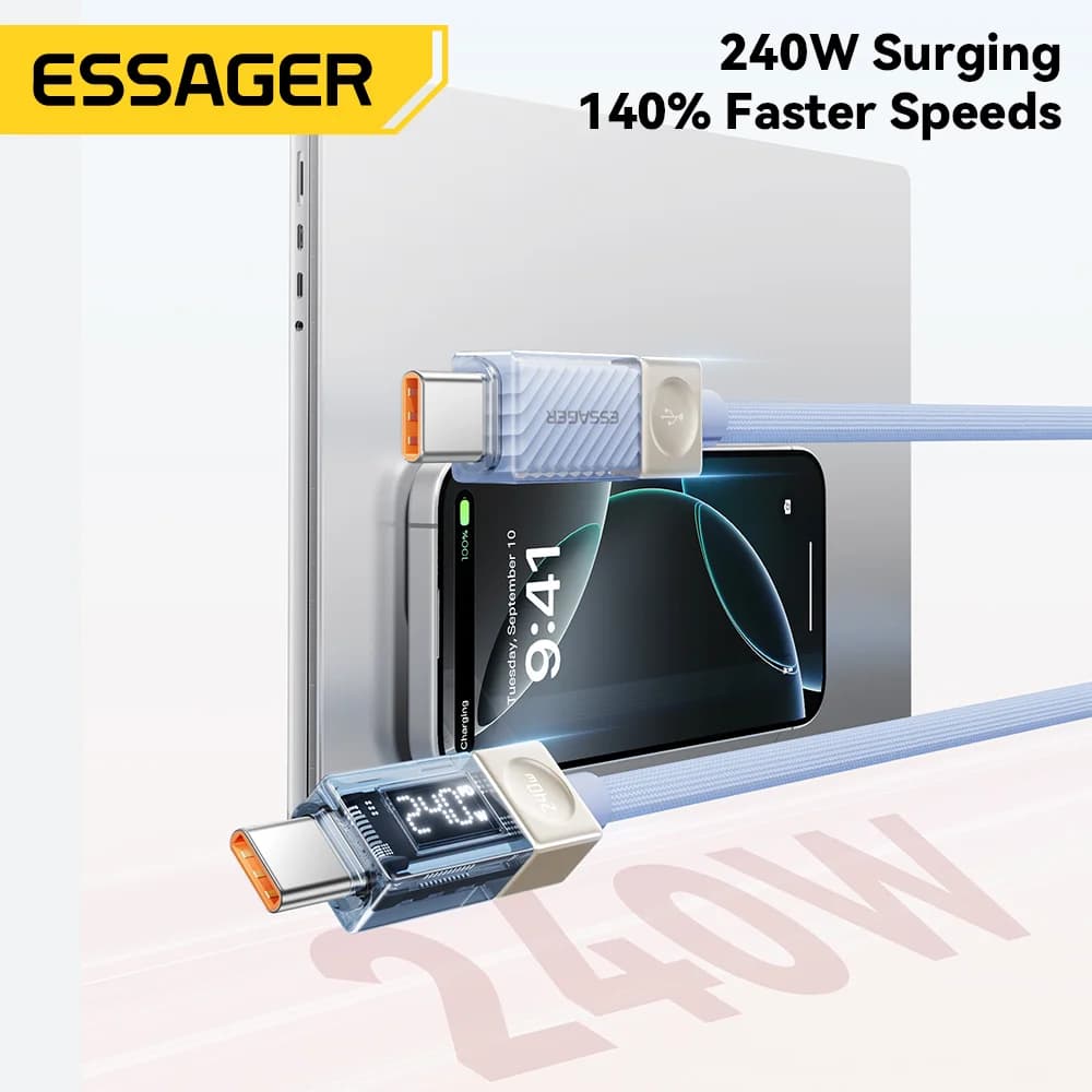 Cavo USB-C da 240W con display LED e PD 3.1 100W