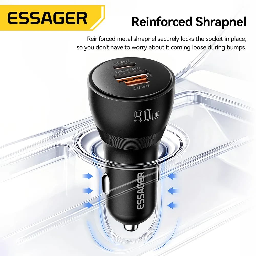 Caricatore Auto USB Type-C PD Rapido 90W