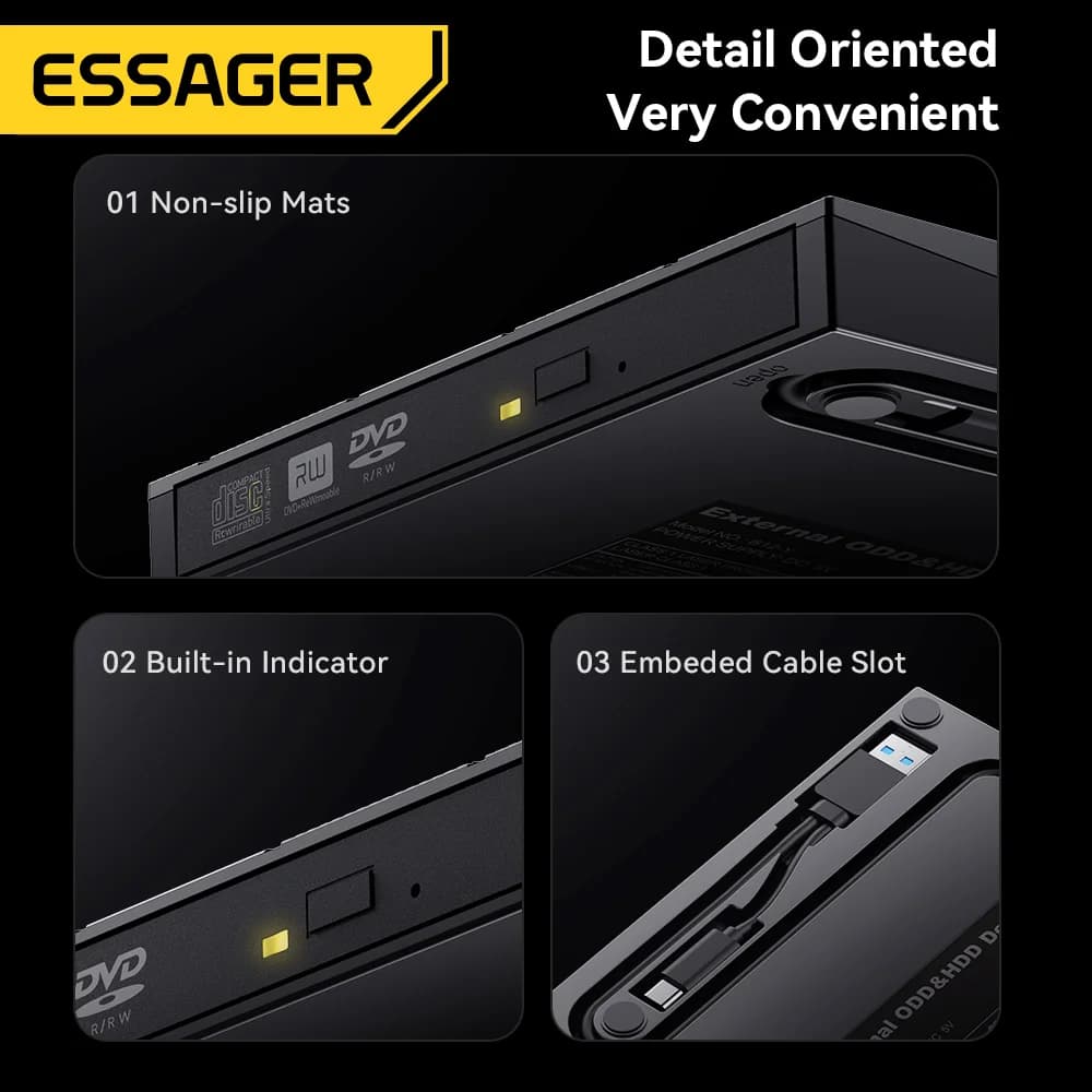 Masterizzatore Ottico Esterno CD/DVD USB 2-in-1