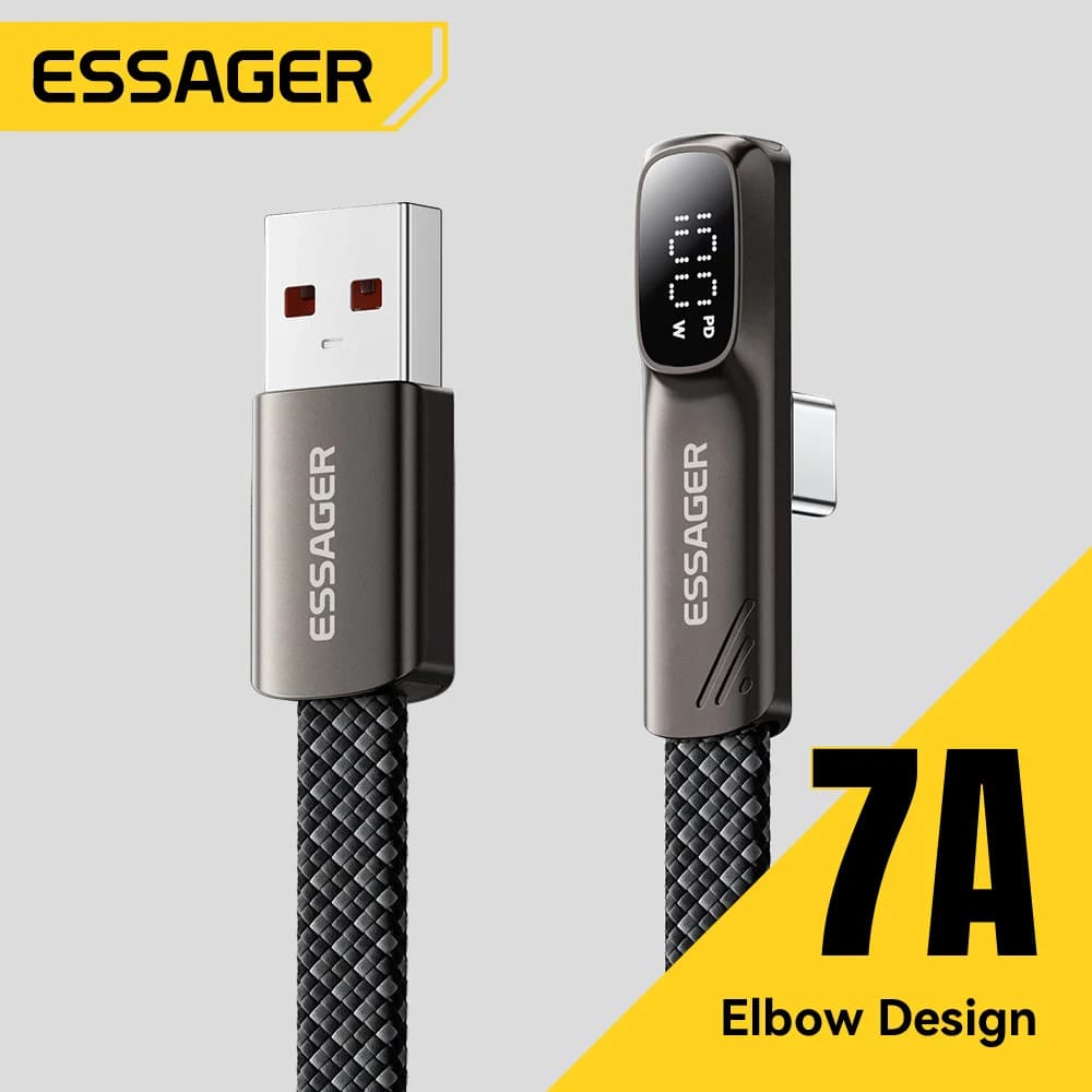 Cavo USB-C a gomito 7A 100W con display digitale