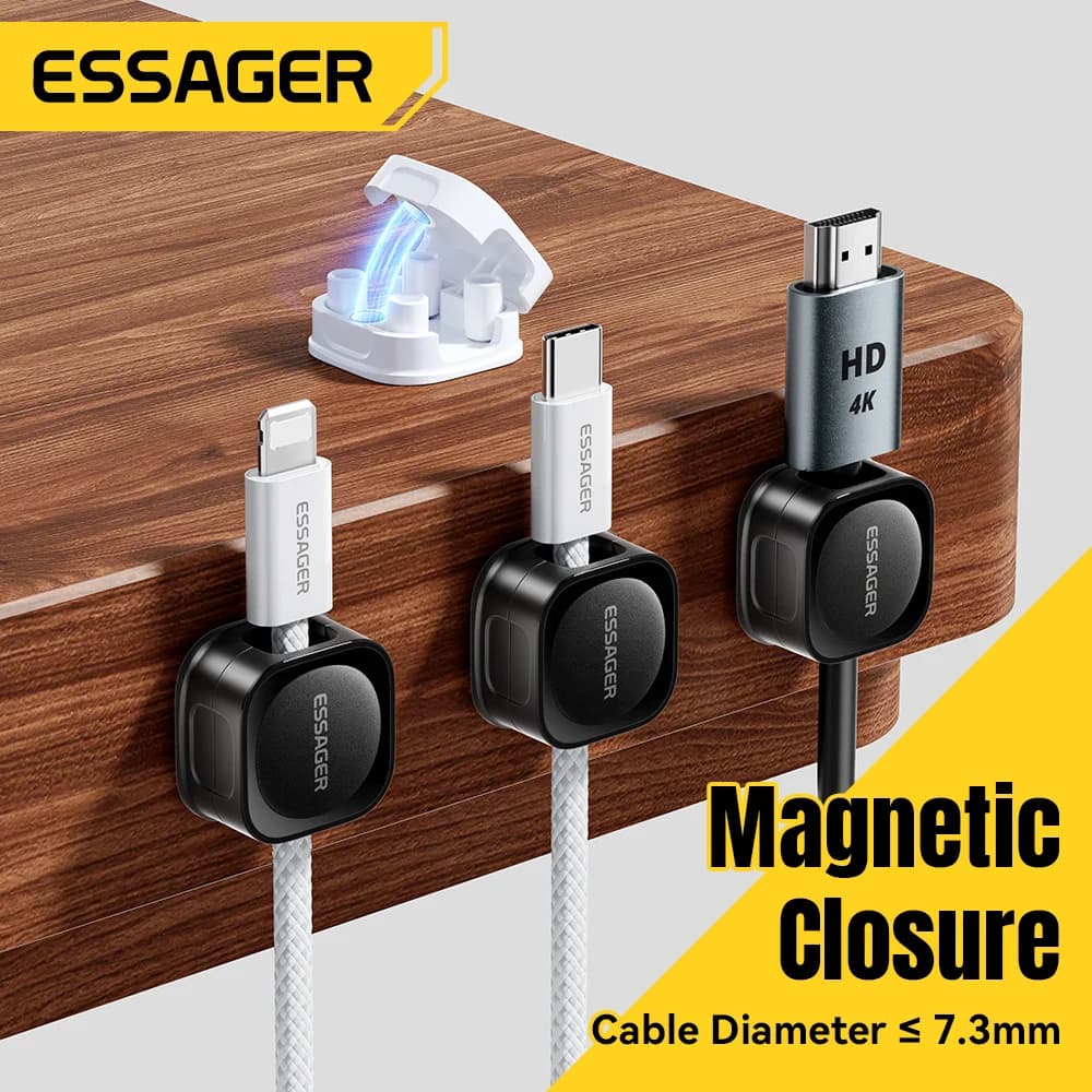 Clip magnetici regolabili per cavi da scrivania