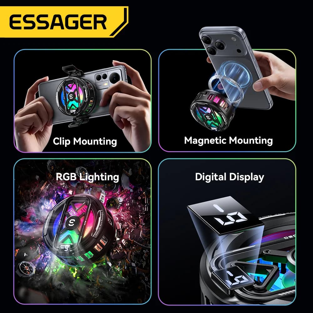 Raffreddatore Magnetico per Telefono con Display Digitale