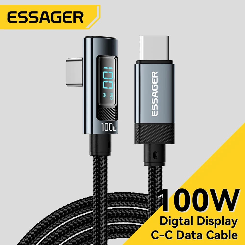 Cavo USB-C angolato a 90 gradi con display LED 100W 5A