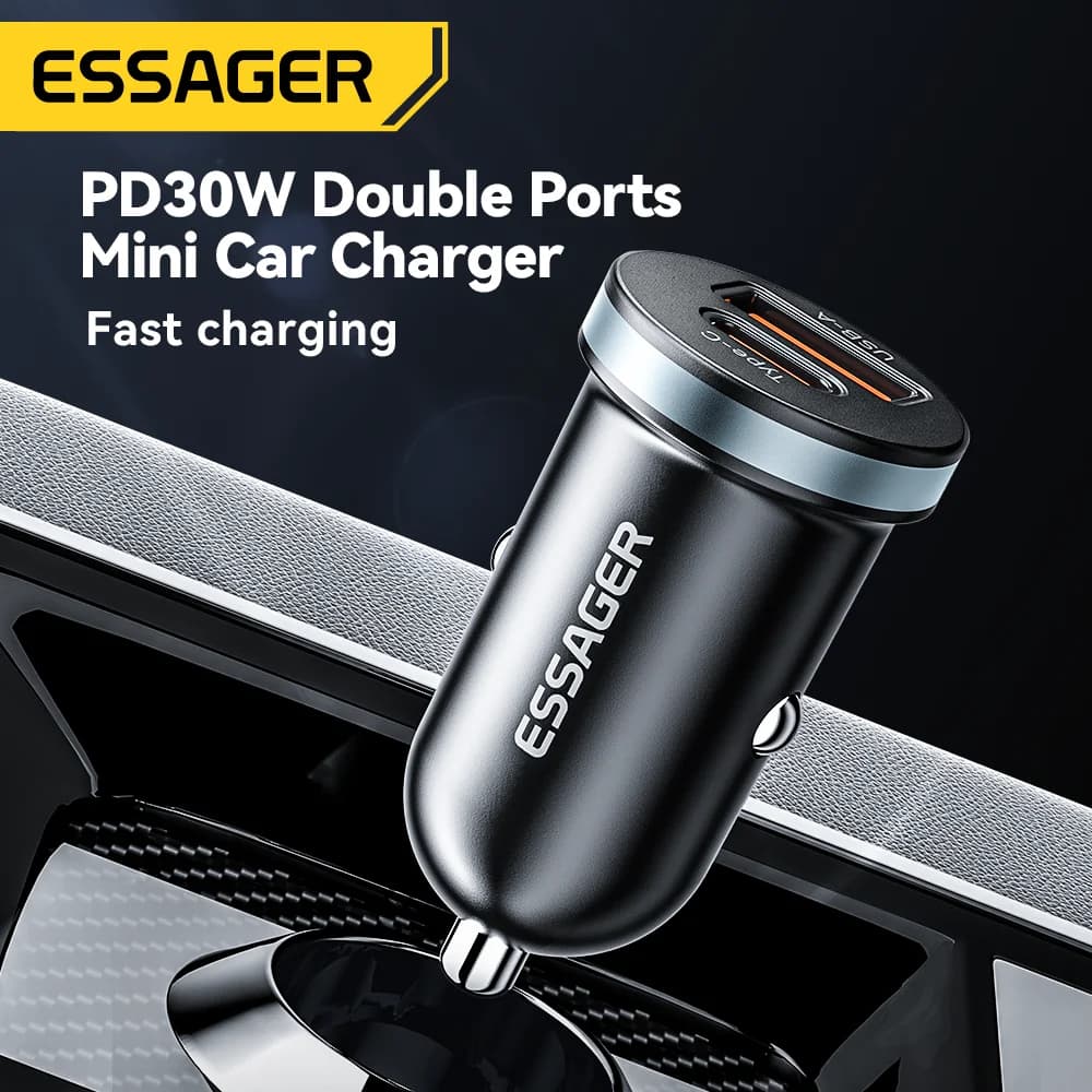 Caricabatterie Auto USB-C da 30W con Quick Charge 3.0