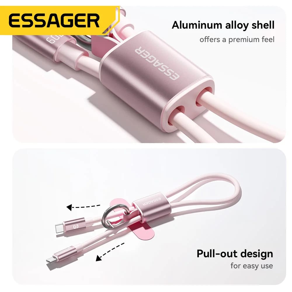 Cavo USB-C a USB-C Corto con Cordino 60W