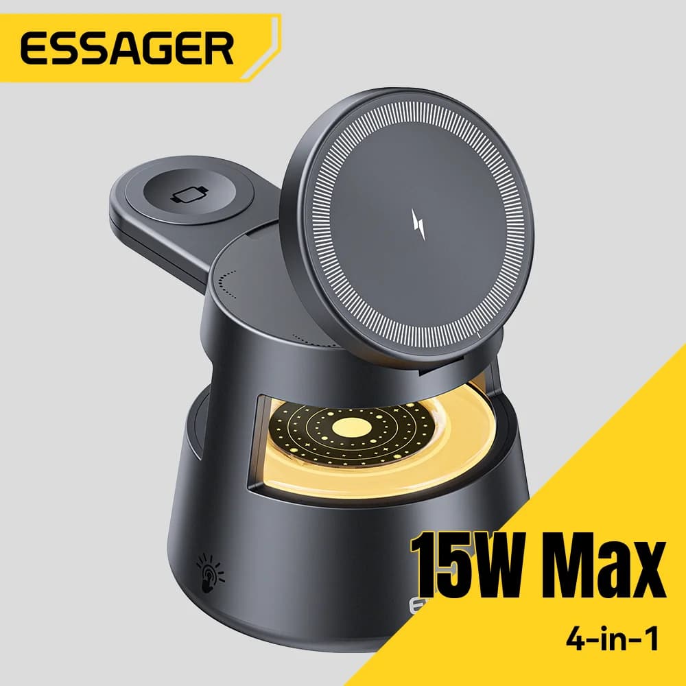 Stazione di Ricarica Wireless Magnetica 4-in-1 da 15W