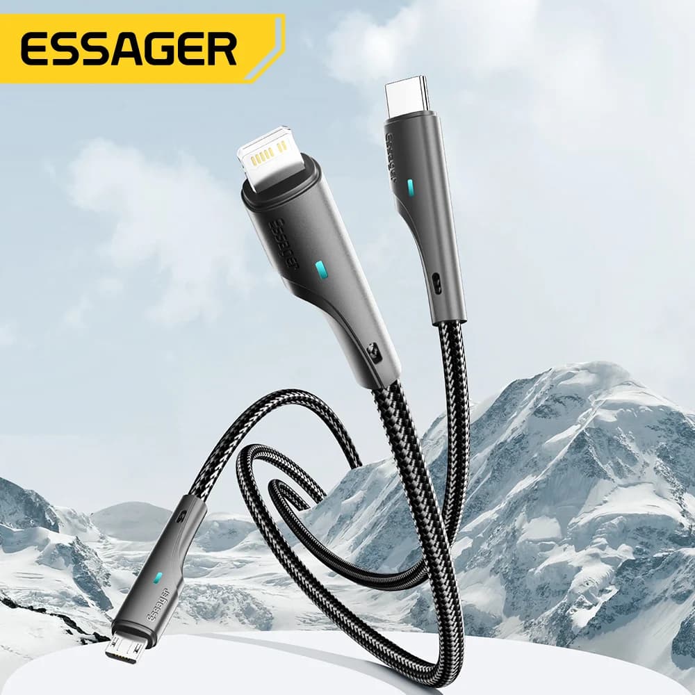 Cavo di ricarica 3-in-1 USB-C Micro USB Lightning