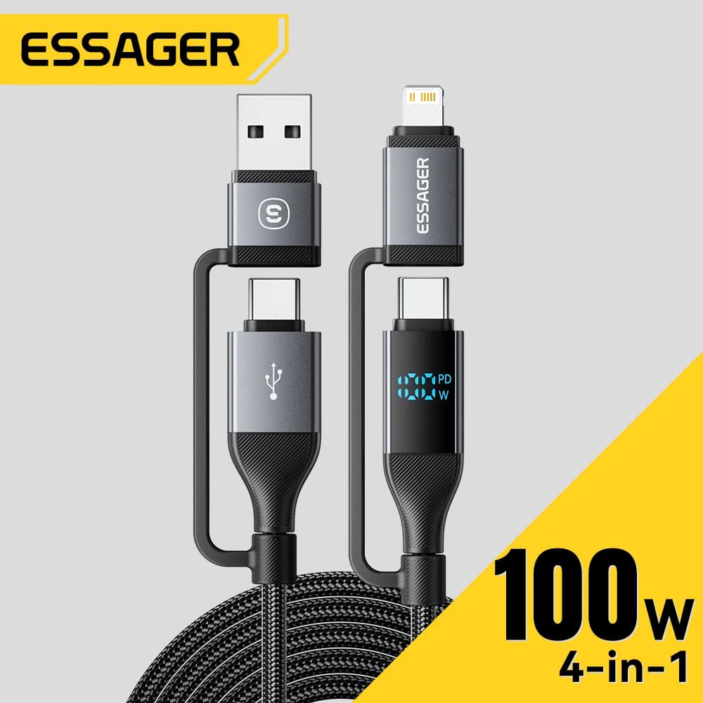 Cavo USB-C 4-in-1 con Display Digitale, 100W PD