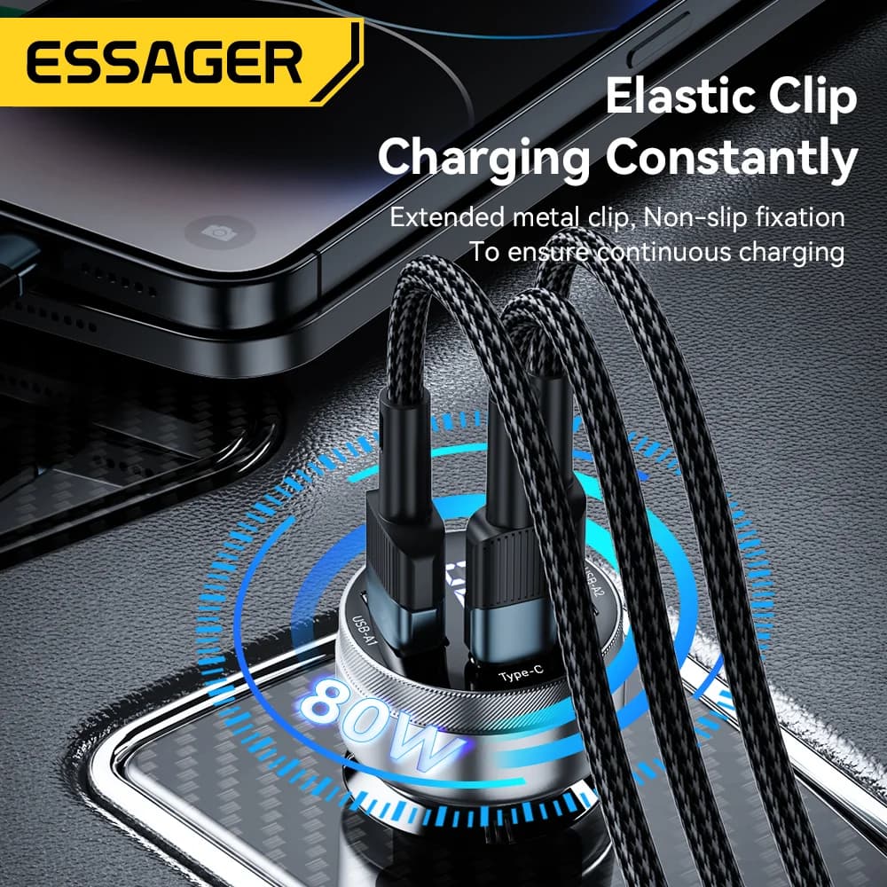 Caricatore auto USB-C PD dual 80W