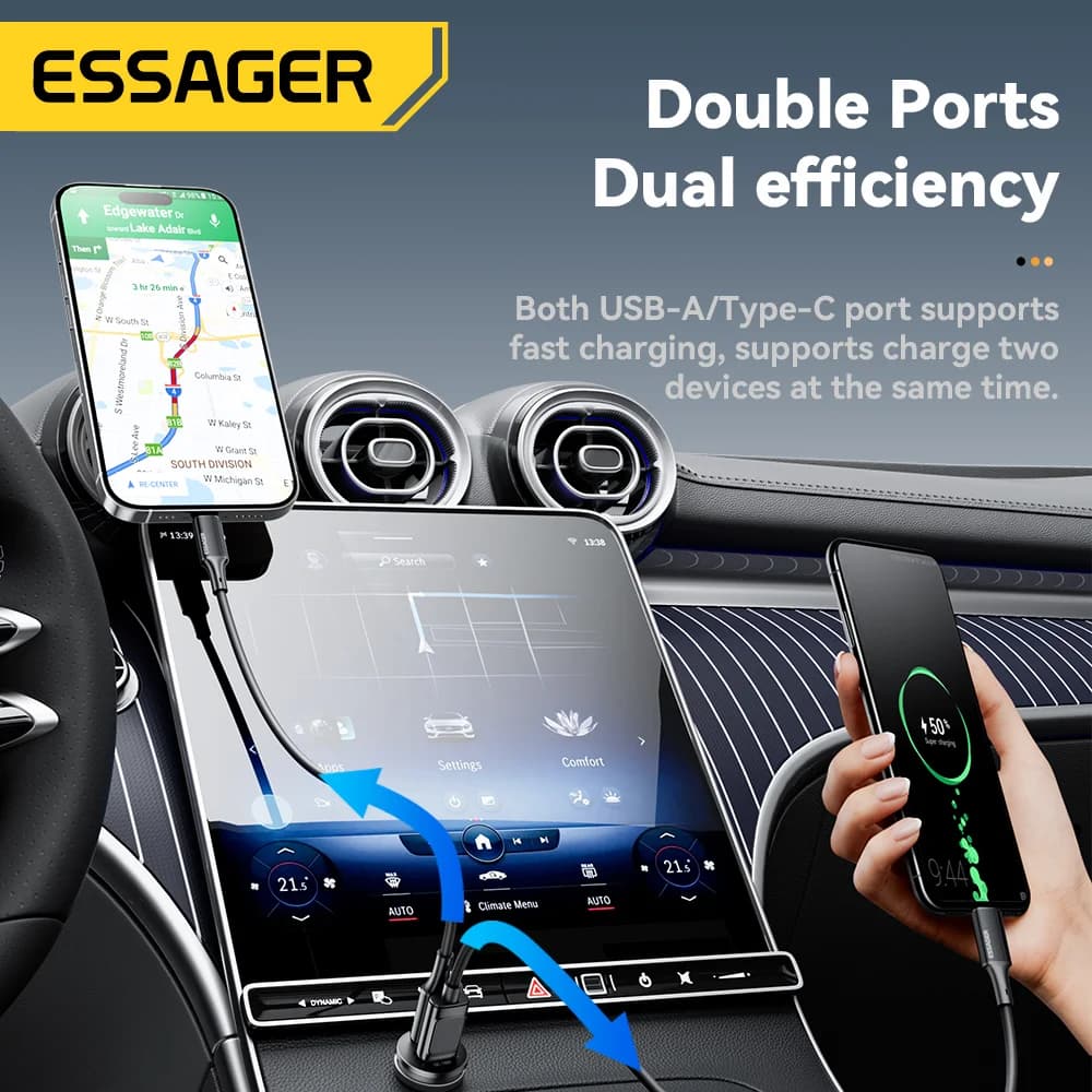 Caricatore Auto Mini USB-C 45W, QC 3.0