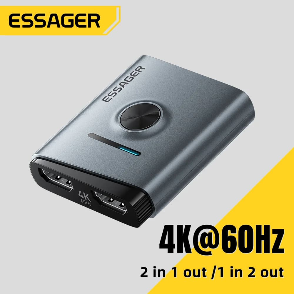 Switch HDMI 4K 60Hz Splitter Adattatore 2-in-1
