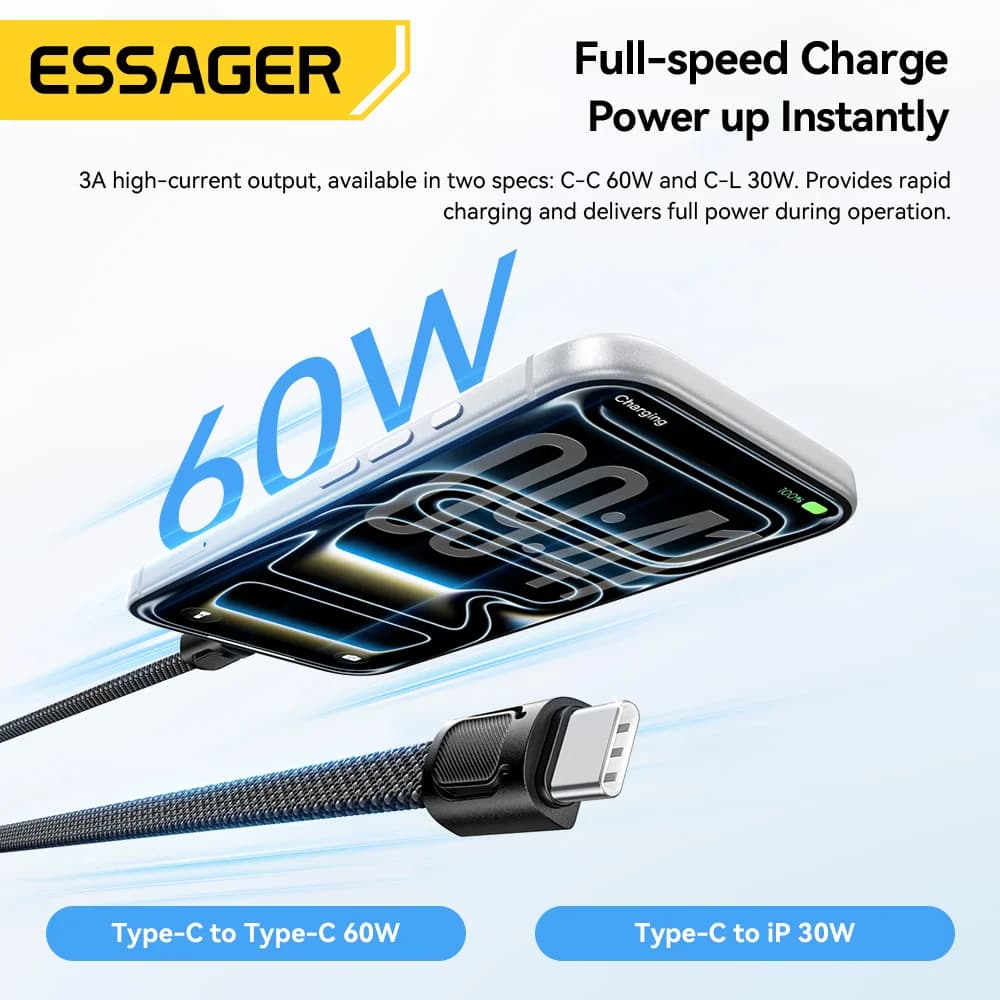 Cavo a cordino USB-C a Lightning da 60W a ricarica rapida