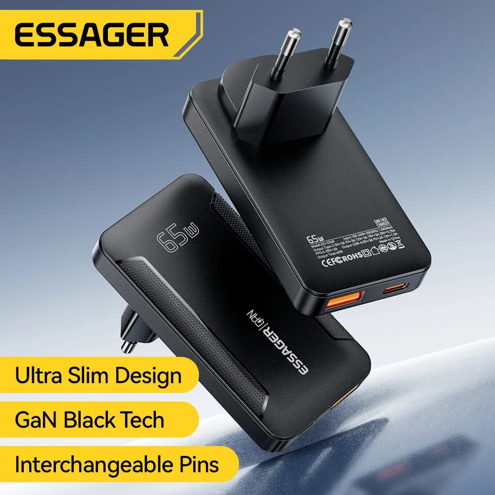 Caricatore da Viaggio Ultra Sottile 65W GaN con PD 3.0