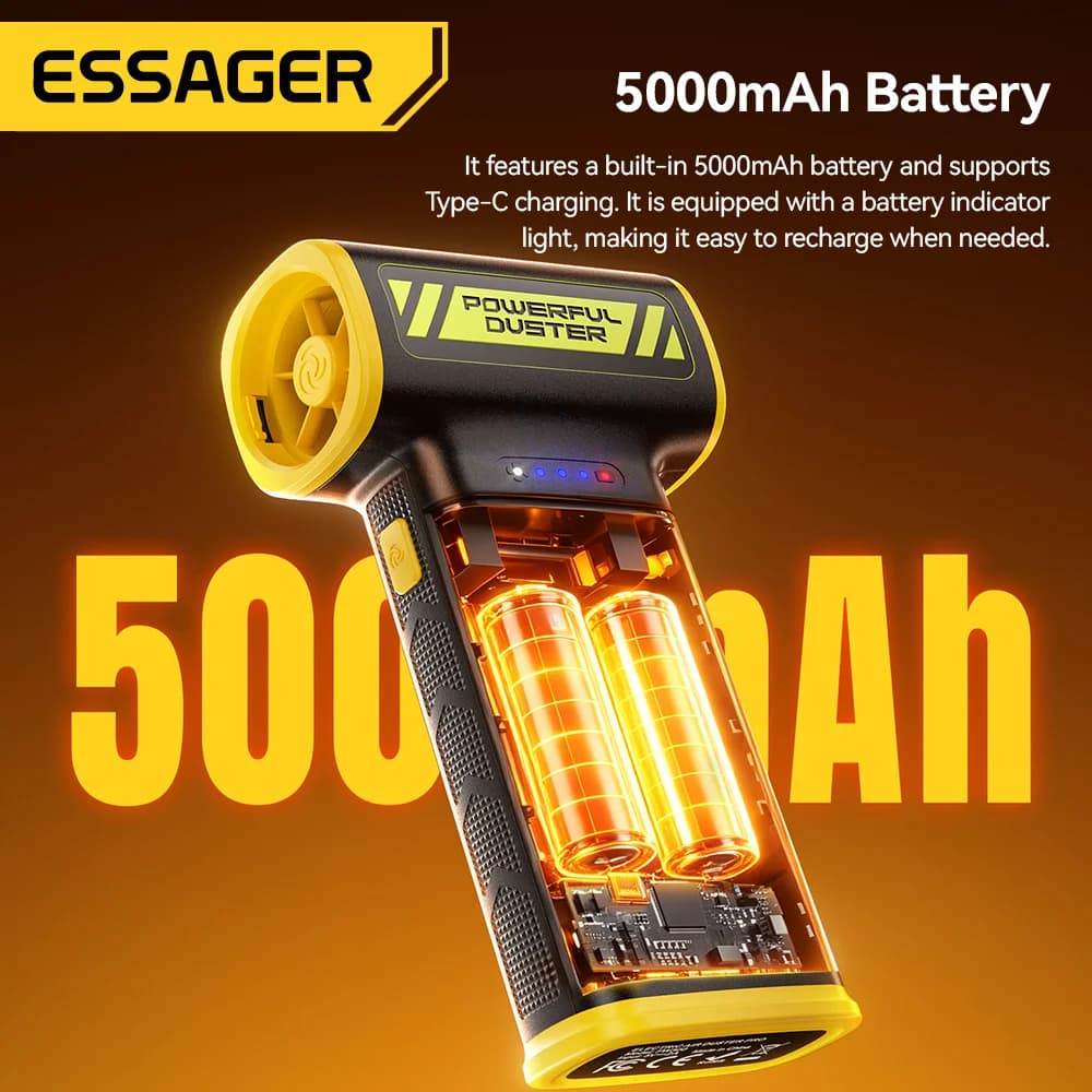 Duster ad aria compressa portatile da 130W con batteria
