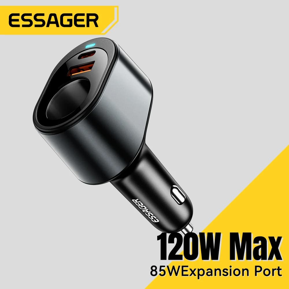 Caricabatterie Auto USB-C da 120W con Presa Accendisigari
