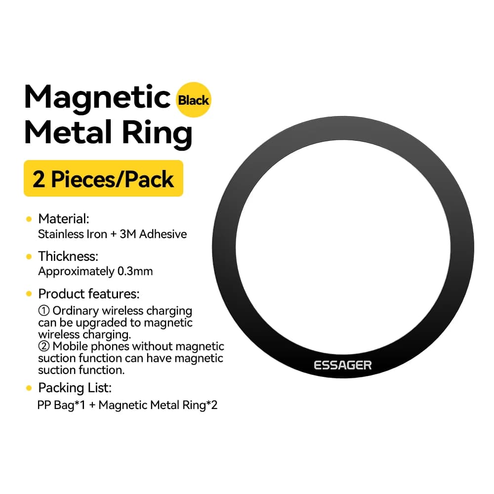 Anelli Metallici Magnetici 2 Pezzi per Ricarica Wireless