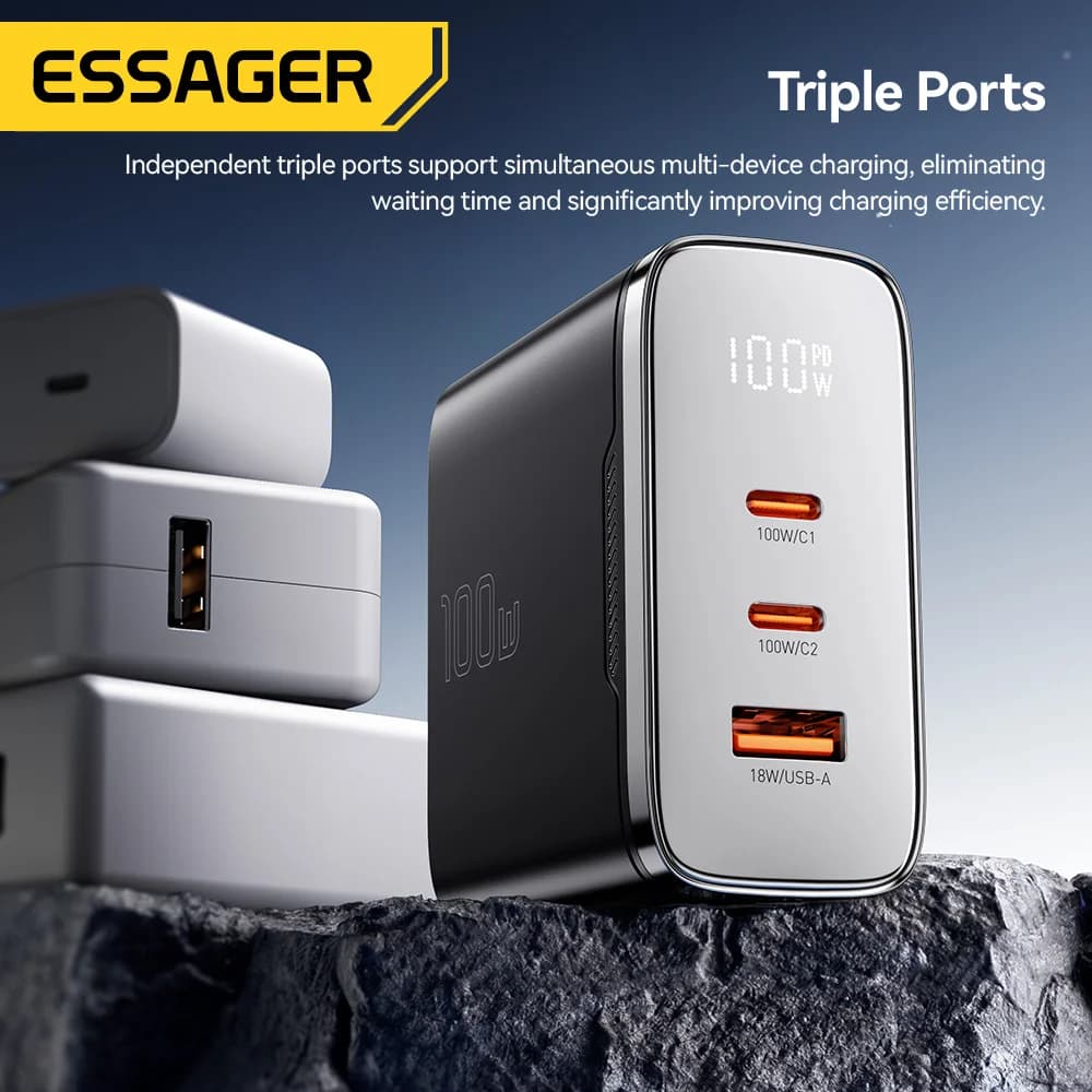 Caricatore USB-C GaN 100W con Display Digitale