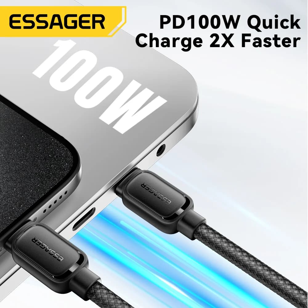 Cavo USB-C a USB-C Retrattile Magnetico da 100W