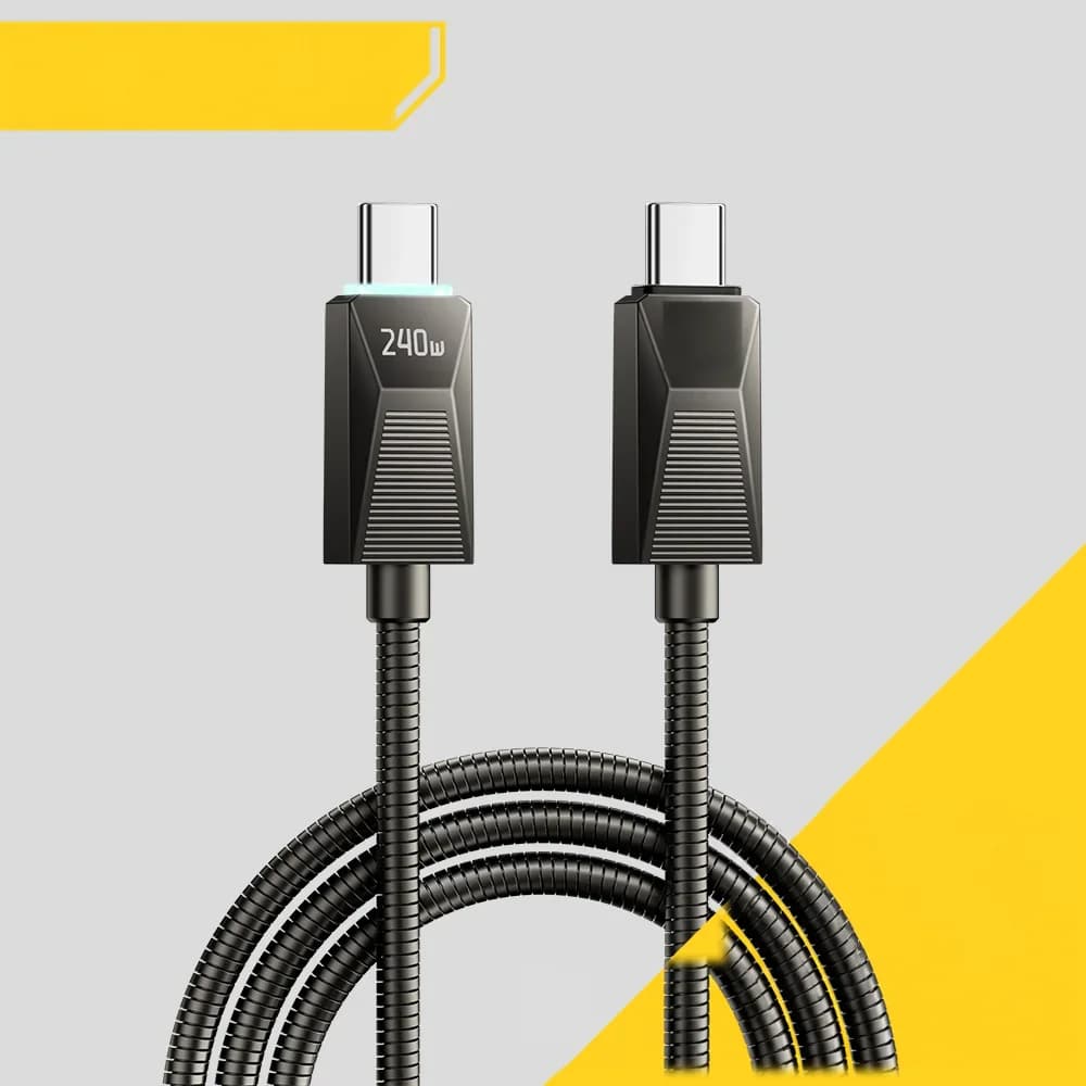 Cavo di Ricarica Rapida USB-C in Acciaio Inossidabile 240W