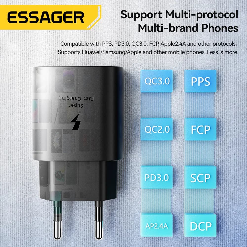 Caricatore da parete USB-C PD 25W Ricarica Rapida